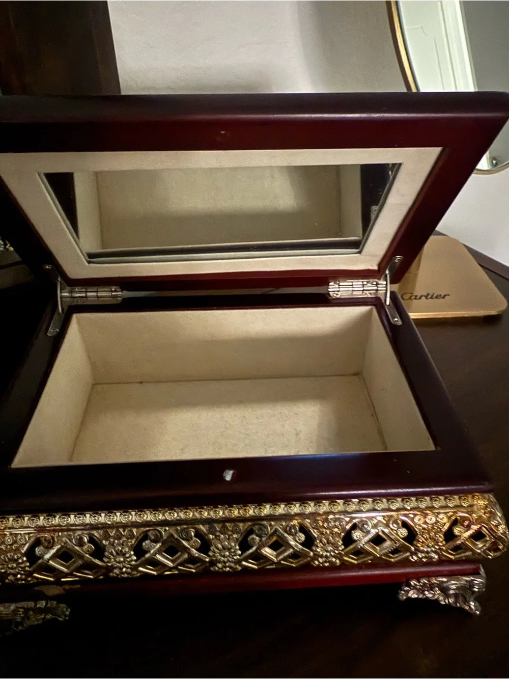 Ornate Gold and Mahogany Decorative Jewelry Box - Home Accents